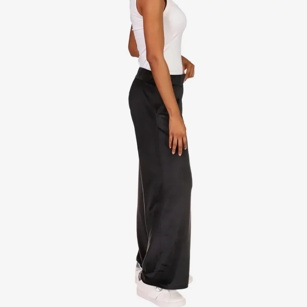 Michael Kors,NWT, Women's Black Velour Straight Leg Pull On Pants,Side Pockets,L